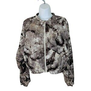 Gymshark Women's Size L Elevate Lightweight Textured Cement Brown Jacket